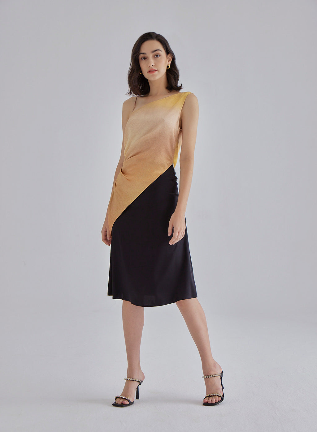 Caramel Sand Irregular Silk Top
