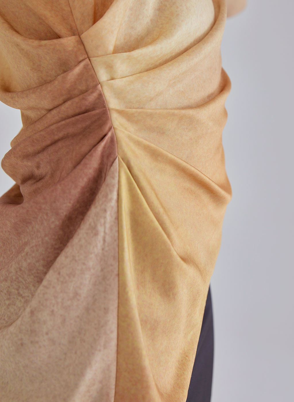 Caramel Sand Irregular Silk Top