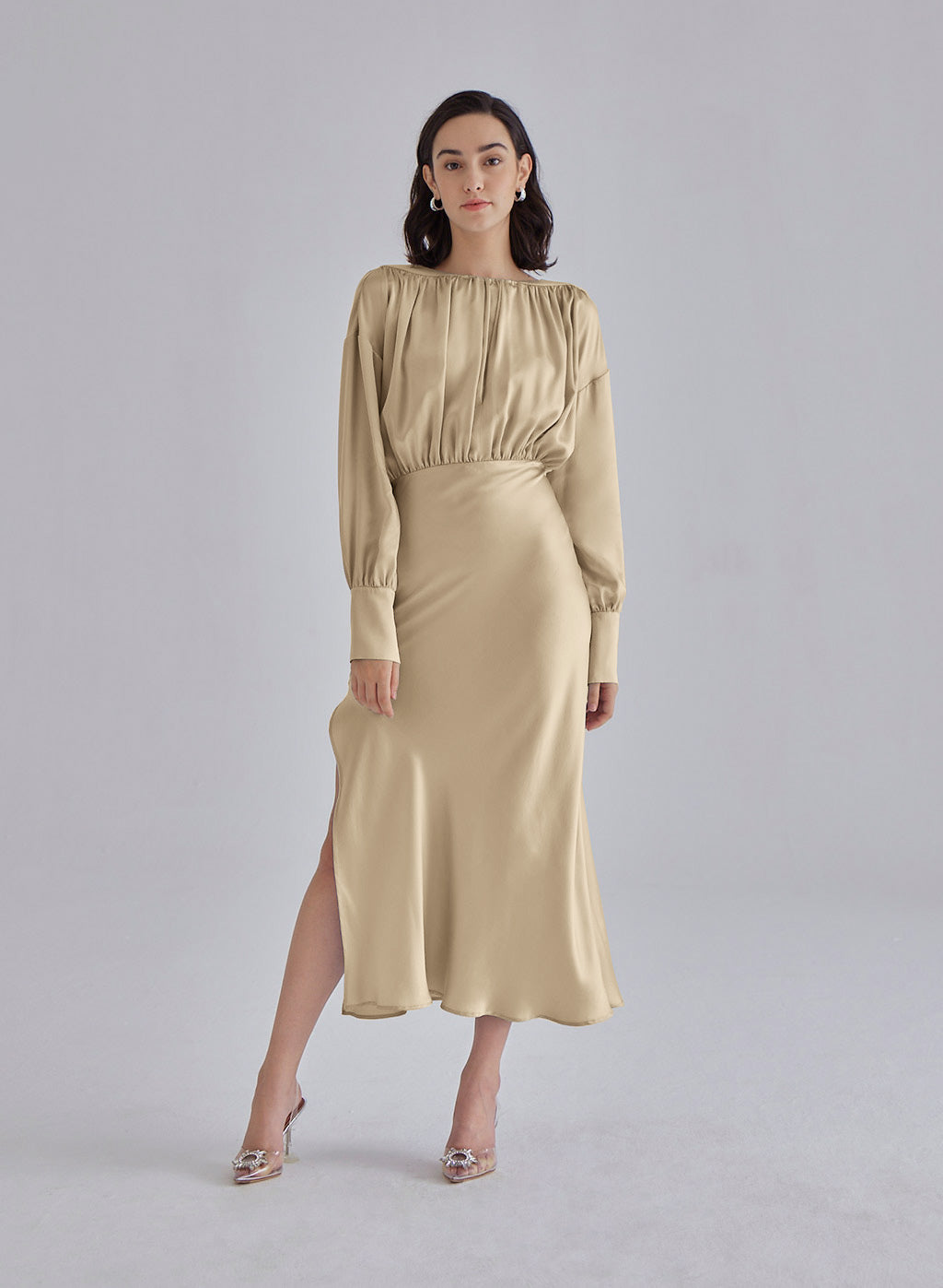 Lavender Fields Maxi Silk Dress