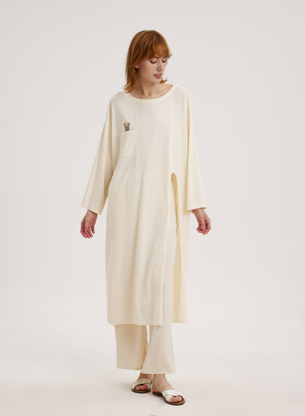 Split Side Printed Tunic