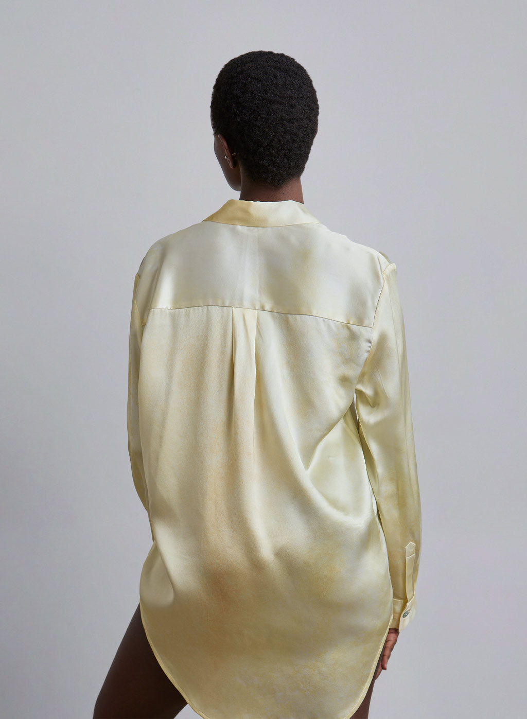 Sunrise Dew Oversized Boyfriend Silk Blouse