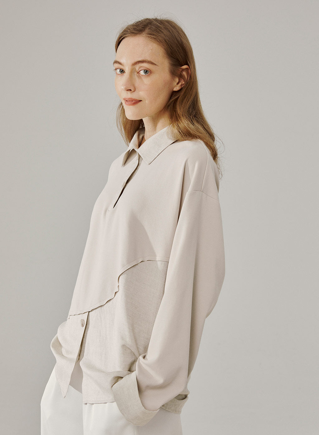 Relaxed Paneled Polo Shirt