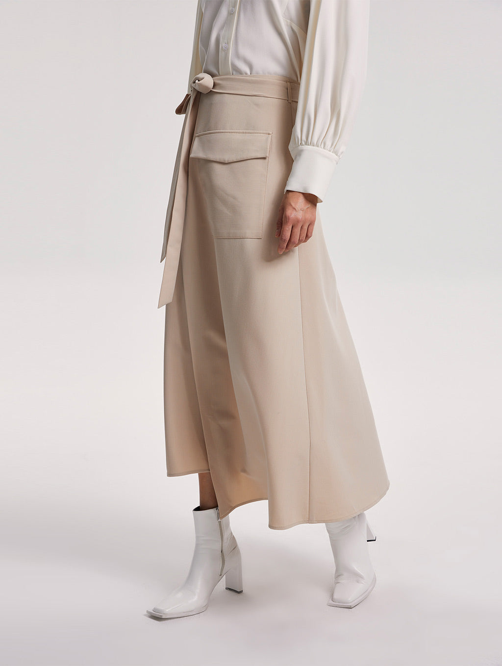 Belted Midi Skirt