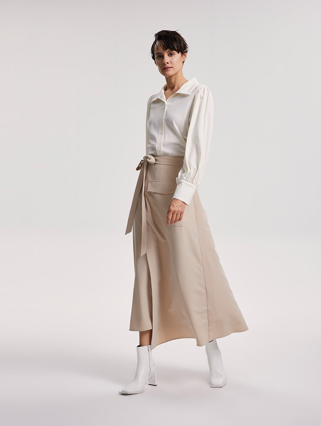Belted Midi Skirt
