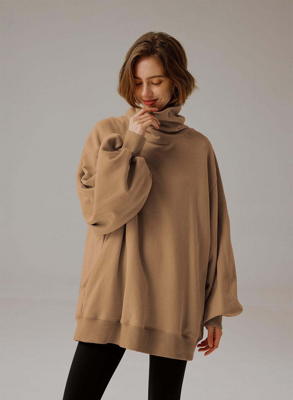 Boxy Turtleneck Sweatshirt