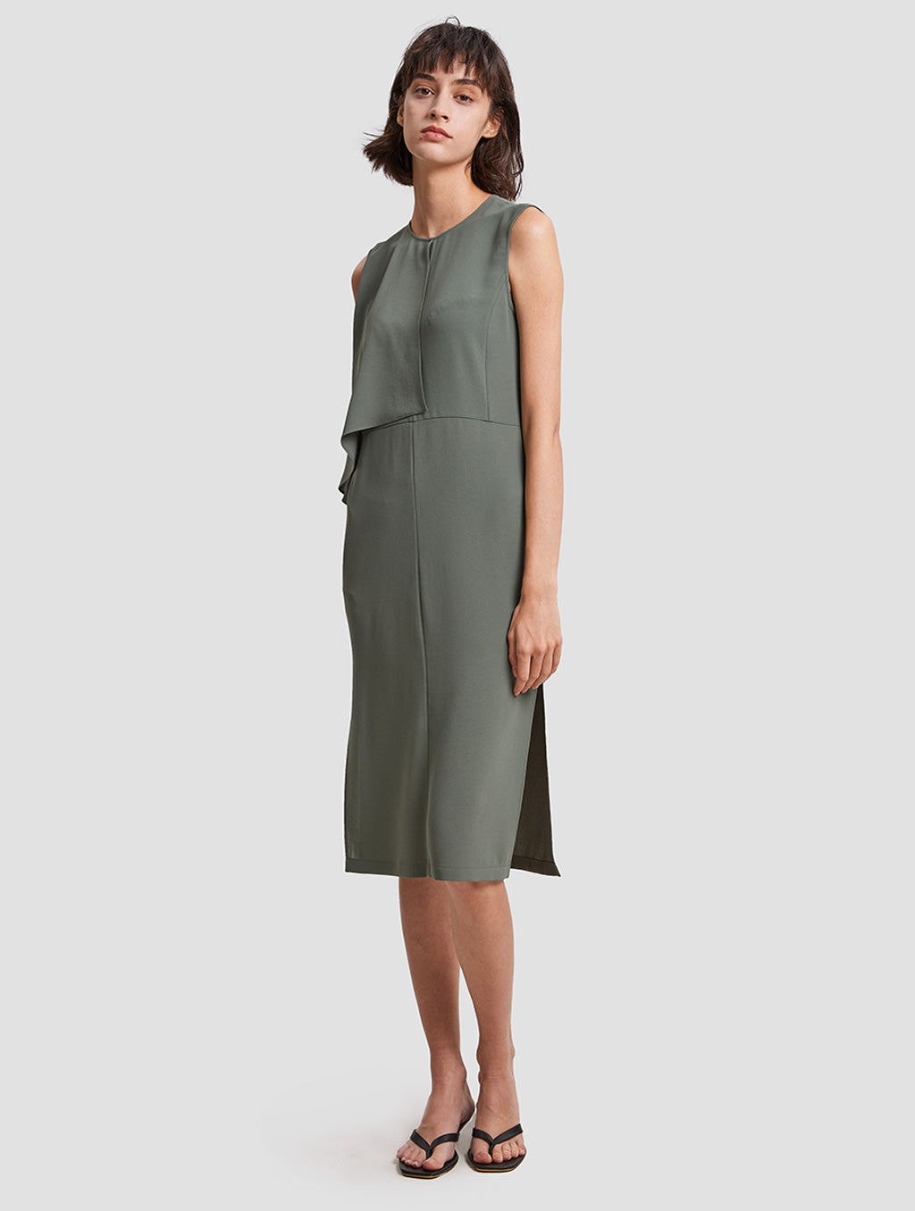 Cape Tube Dress-positive-pine green