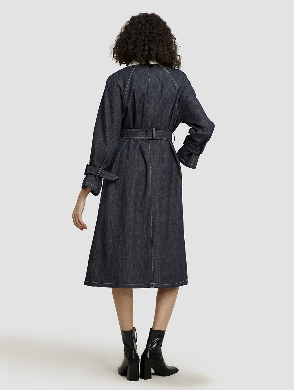 Denim Belted Coat