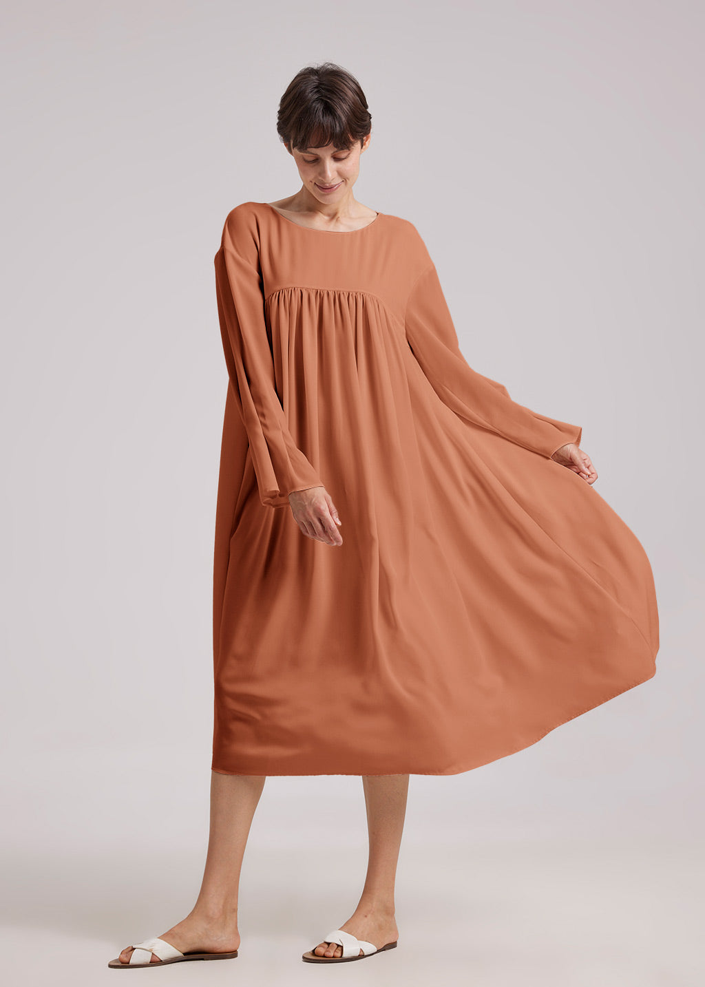 Flowy Pleated Midi Dress