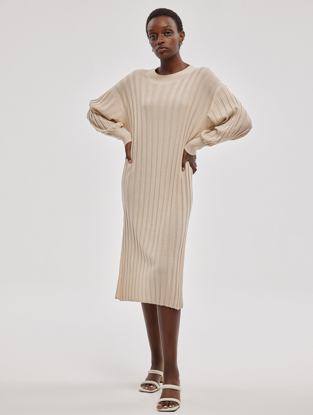 Maxi Pleated Sweater Dress