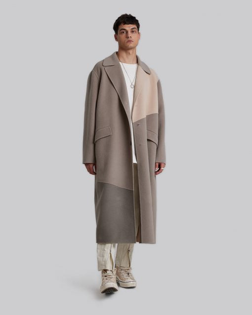1 ×Paneled Cashmere Coat