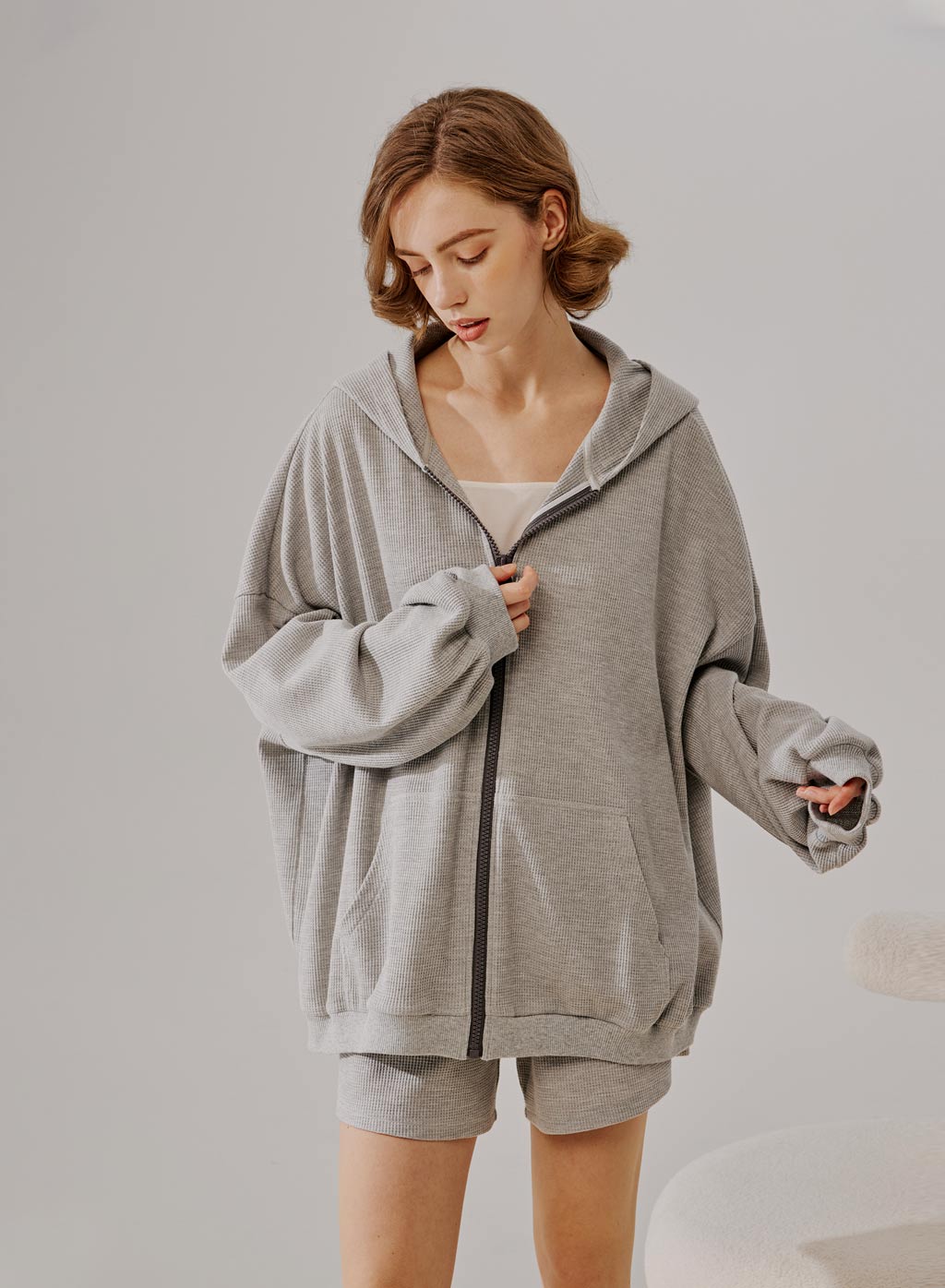 Puff Sleeve Cotton Hoodie