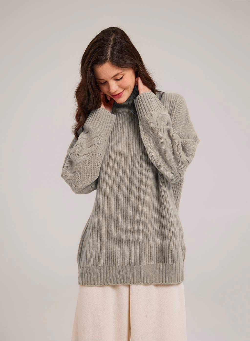 Swan Turtleneck Camel Hair Sweater
