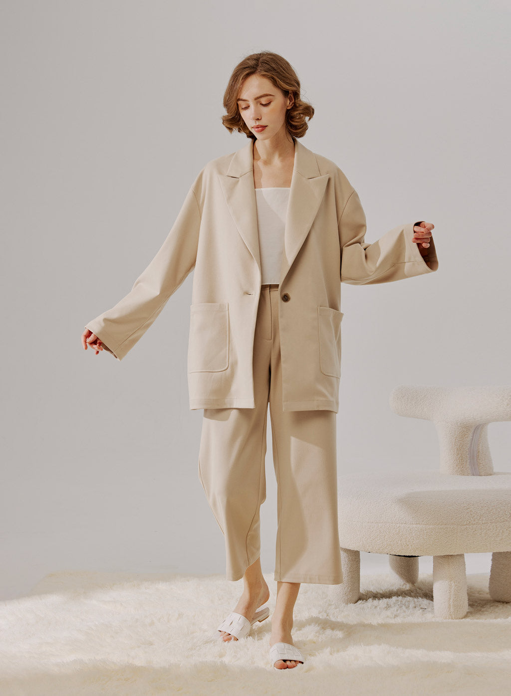 Large Peak Lapel Blazer