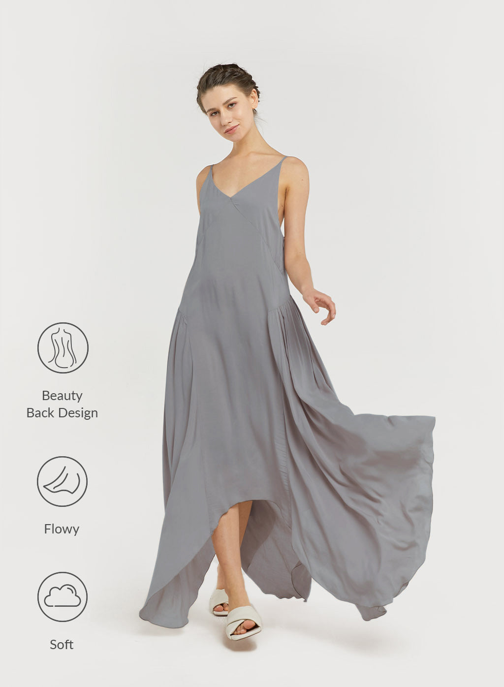 Asymmetric Backless Strap Dress