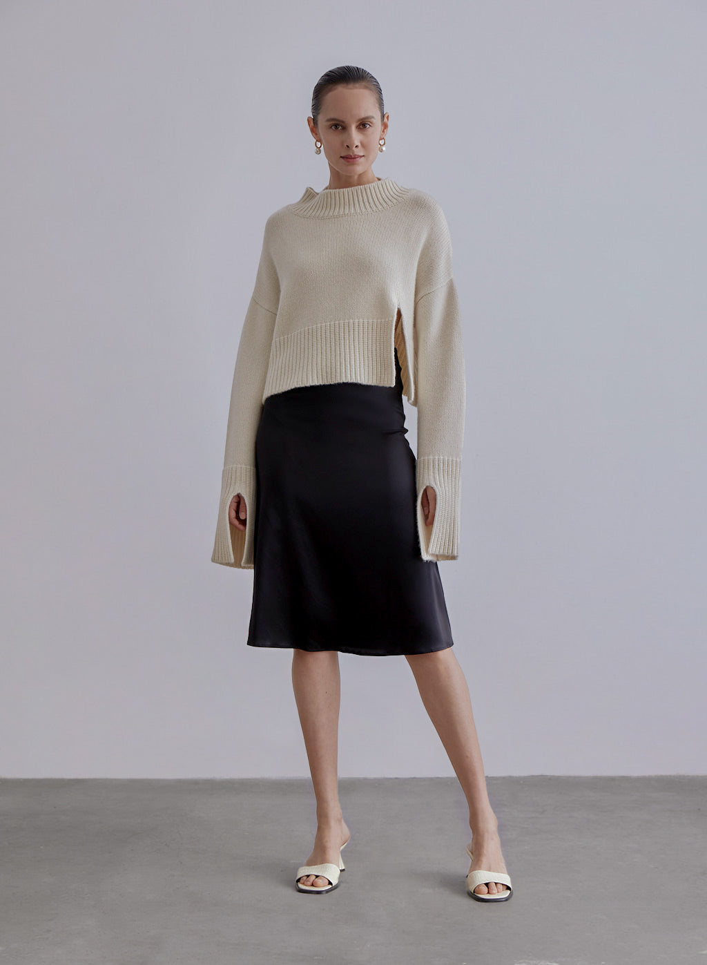 Slit Sleeves Cashmere Sweater