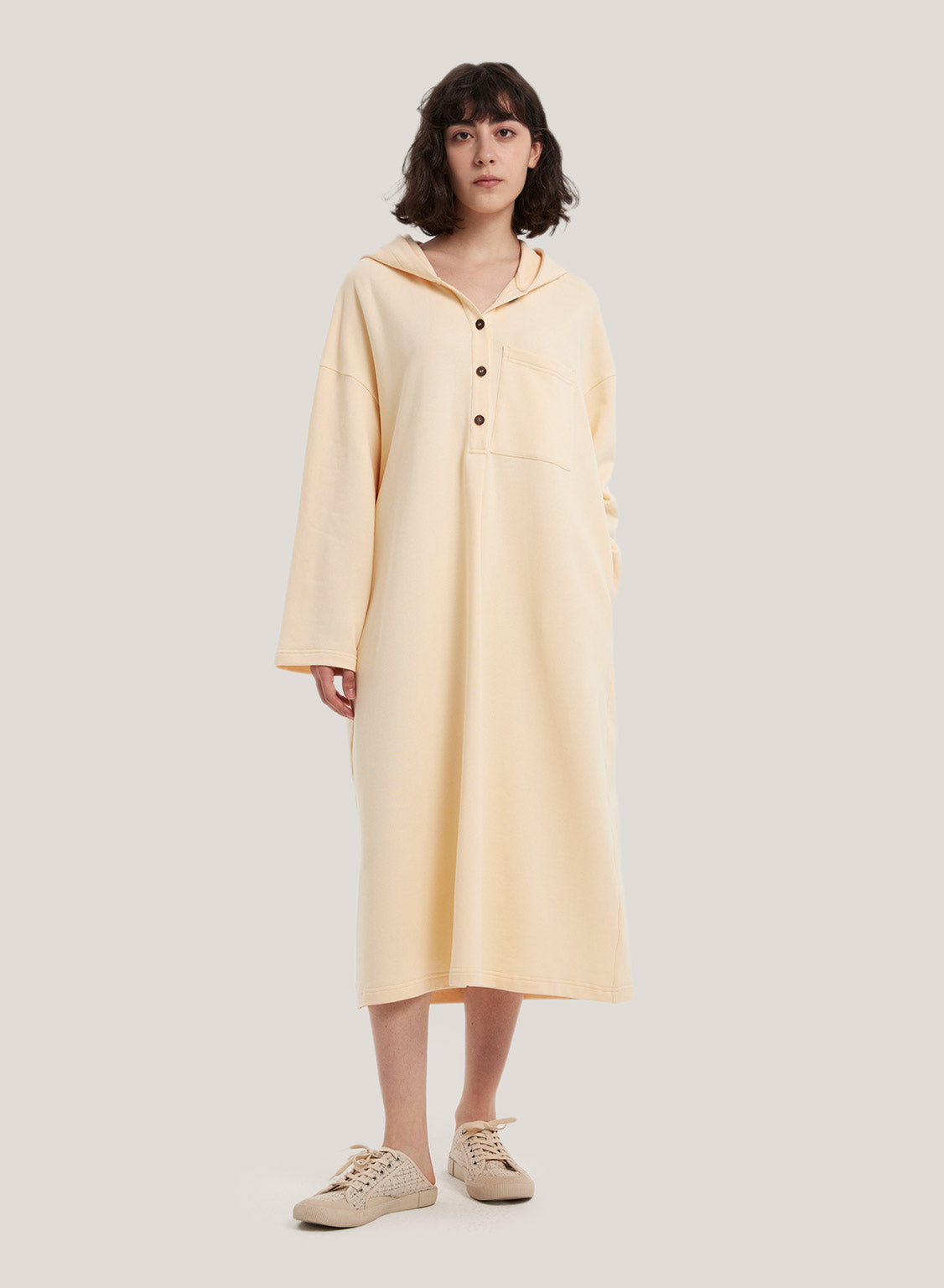 hooded maxi dress