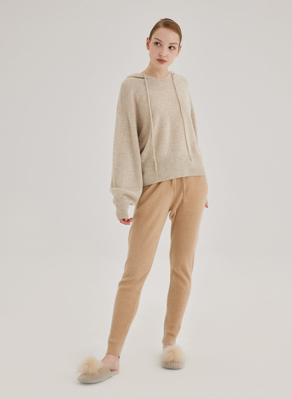 Cashmere Ribbed Drawstring Joggers