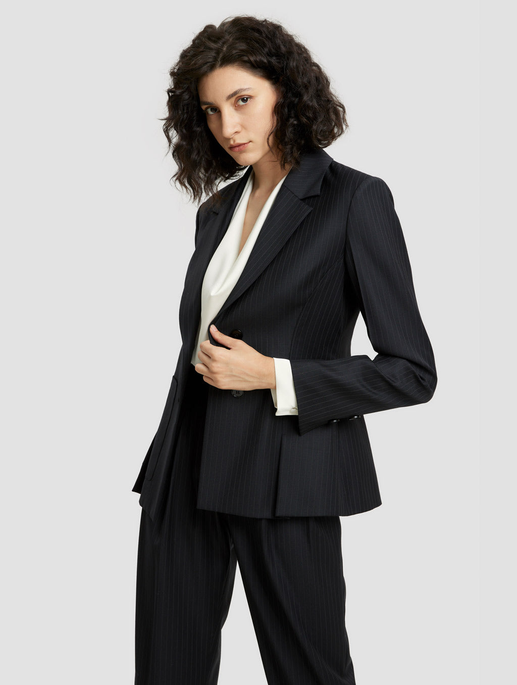 Striped Single-breasted Blazer