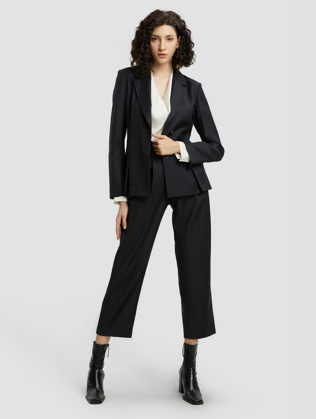 Striped Single-breasted Blazer